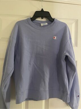 Champion Lavender Crewneck Sweatshirt with Embroidered Logo